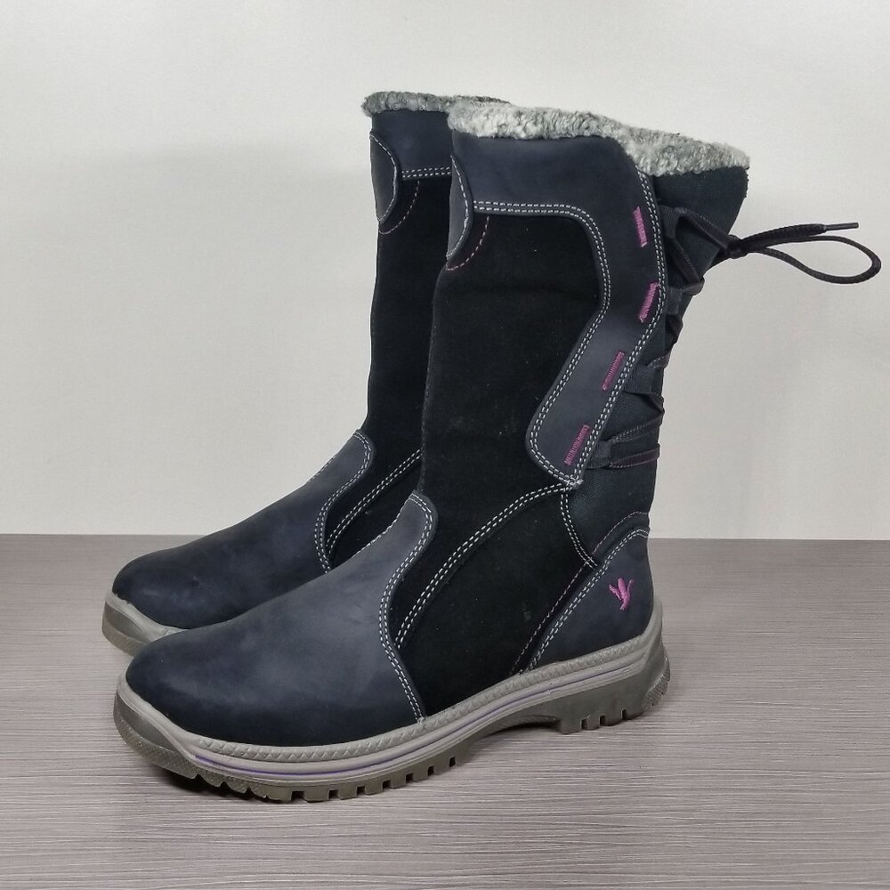 Santana Mayer 2 Waterproof Boots, Black Suede & Leather, Womens Size 8 M / 39